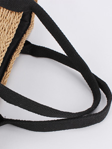 กระเป๋าสานเชือกกระดาษสไตล์ยุโรปอเมริกันย้อนยุค ขนาดกลาง ผ้าโพลีเอสเตอร์ผสมฝ้าย ความจุเยอะ เหมาะสำหรับวันพักผ่อนริมทะเล ทันจิง - Product Image 2