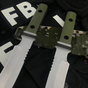 Cuchillo Táctico Personalizable de Alta Calidad D9, Hoja Fija de Acero Inoxidable, Mango G10, Funda K, OEM, DIY - Product Image 5