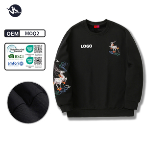 Camiseta deportiva informal con estampado de bordado a la moda para hombre, de cuello redondo de manga larga Camiseta negra, soporte de <span class=keywords><strong>Saga</strong></span> de punto de manga larga - Product Image 1