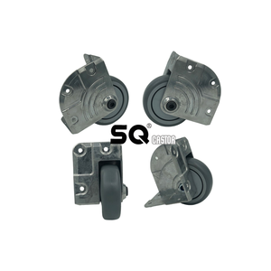 SQ Castor European <span class=keywords><strong>Type</strong></span> Swivel Twin Thermoplast ische Gummi räder <span class=keywords><strong>Caster</strong></span> 75mm für Aircraft Meal Trolley - Product Image 6