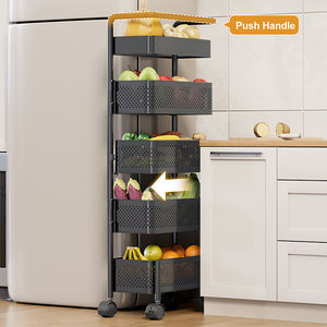 लिविंग रूम के साथ कार्बन स्टील मोबाइल स्नैक भंडारण रैक, लिविंग रूम बाथरूम उपकरण संगठन भंडारण - Product Image 3