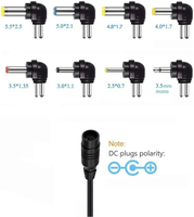 Adaptateur universel 12W 3V-12V AC/DC avec 8 embouts pour appareils électroniques domestiques, lecteurs MP3, routeurs, boîtiers TV, tablettes LCD, caméras IP CCTV
