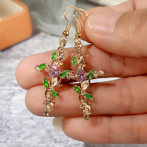 Pendientes Colgantes de Esmalte con Diseño de Hoja Creativa para Mujer, Accesorio de Moda Elegante Inspirado en la Naturaleza, Chic para Uso Diario - Product Image 2