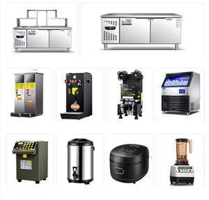 Comptoir de bar à thé au lait à bulles Boba commercial avec équipement, table et comptoir - Product Image 5