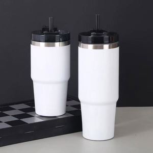 Gobelet de voyage pour voiture 20oz 30oz, tasse isotherme à double paroi avec couvercle, paille et base antidérapante pour boissons chaudes et froides - Product Image 6