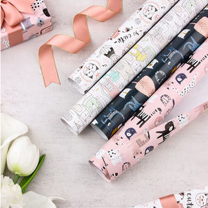 กระดาษห่อซิลิโคนเคลือบเงาแบบใช้แล้วทิ้งกระดาษห่อพิมพ์รูปสัตว์สำหรับวันเกิด - Product Image 2