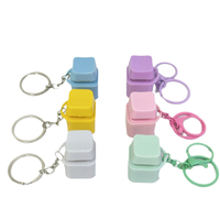 En gros, Porte-clés Fidget avec bouton de clavier mécanique couleur unie, carré ou rond, pour décompression et soulagement du stress