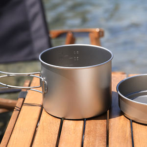 Camping Cookware Set Compact 1100ml Hard Titanium Camping Pot and Pan Outdoor Cooking Gear - Product Image 5