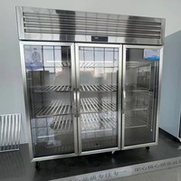 Ingénierie Affichage Réfrigérateur Congélateur Réfrigérateur Acier Inoxydable Double Porte En Verre Affichage Refroidisseur Boisson Congélateur