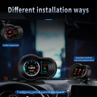 Medidor de Coche Multifunción WiiYii F9 OBD2, Velocímetro LED de 3 Pulgadas, Pantalla de Visualización Frontal HUD, Prueba de Frenado, Doce Idiomas, Ajuste Universal