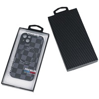 Boîte d'emballage en papier à motif fibre de carbone de luxe pour coque de téléphone, boîte d'emballage universelle haut et bas pour iPhone 17 Pro Max 16