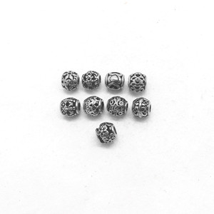 yunnique Stainless Steel Round Beads With Floral Pattern For Bracelet Making 8mm Casting Metal <b>Spacer</b> Beads - Product Image 5