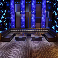 Ensemble de mobilier de bar rectangulaire en cuir PU LED de luxe moderne et personnalisé pour club, KTV, discothèque et salle à manger