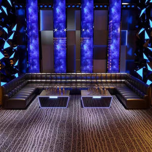 أريكة بار على شكل حرف U مخصصة من الجلد الصناعي الفاخر، أثاث للنوادي الليلية وقاعات الكاريوكي والديسكو - Product Image 5