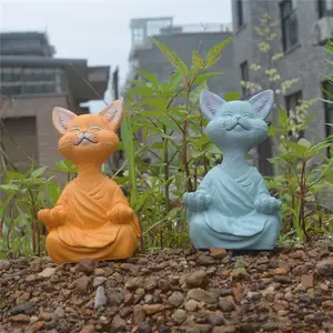 공장 도매 요가 소장 고양이 장식 예술 조각 정원 동상 홈 장식