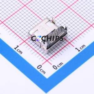 HC-TYPE-C-24P-DS8.65-CH2.75S-5A-04 USB Connector Bent Lead Through Hole Connector Type-C USB 3.1 Female Right Angle Insert - Product Image 2