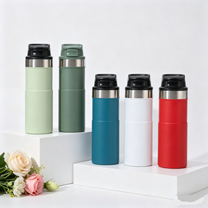 Nouvelle tasse thermos portable classique à double paroi en acier inoxydable, isolée sous vide, avec couvercle, pour café - Product Image 2