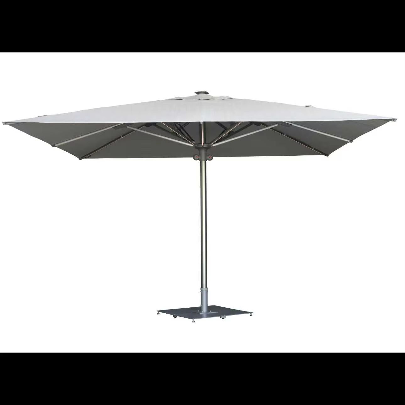 large patio umbrella with black pole Best Choice Products 7.5ft Heavy-Duty Round Outdoor Market Table w/Steel Pole, Push Button Tilt, Easy Crank Lift making the umbrella more reliable for patios The Grande Square - Sunbrella