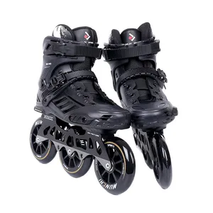 Moda ajustable 3 ruedas Skate Roller Hombres Negro Inline Skate Shoes para mujeres