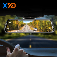 Cámara de Reversa XYD de 9.66 Pulgadas con Cámaras Delanteras/Traseras Dobles, Monitor de Espejo Retrovisor, WiFi, Estacionamiento Seguro para Camión/Auto/Autobús