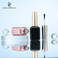 Vente en gros de flacons en verre vides pour vernis à ongles en gel UV de 13 ml, noir, rouge, rose, avec couvercles et pinceaux personnalisés
