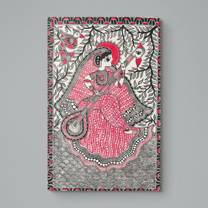 Vibrante Pintura en Lienzo 3D de Arte Folclórico Mithila, Auténtica Artesanía de Jharkand para Decoración del Hogar 1360 - Product Image 5