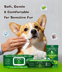 Lingettes nettoyantes pour animaux de compagnie avec <span class=keywords><strong>formule</strong></span> douce pour les soins de la peau des chiots - Product Image 3