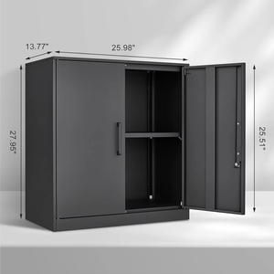 Modern Metal Storage Cabinet Key Lock | 3 Adjustable Shelves | Locking Doors | Large Capacity for School Hospital Basement - Product Image 3