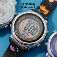 Montre-bracelet lumineuse pour enfants, motif dinosaure mignon, bracelet en silicone souple, résistance à l'eau 3BAR