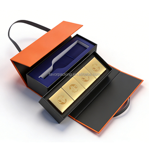 FAVORCRAFTS Caja de Regalo Rígida de Lujo <span class=keywords><strong>para</strong></span> Vino, Plegable, Magnética, con Logotipo Personalizado, Reciclable, con Asa de Satén, <span class=keywords><strong>para</strong></span> Alimentos y <span class=keywords><strong>Cumpleaños</strong></span> - Product Image 2