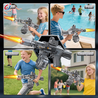 Pistolet à eau électrique transparent Chengji pour enfants, jouet de plage d'été, pistolet à eau automatique en plastique, jouet de pistolet à eau électrique qui respire le feu