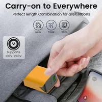Chargeur USB-A+C double port TKT Turmeric 20W, PD 20W QC3.0, charge rapide pour iPhone Android, compatible prise EU US, appareil photo