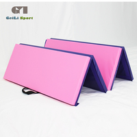 Tapis de culbutage facile à nettoyer robuste pliable enfants rembourré léger Portable poignée de transport équipement de gymnastique pour le jeu d'activité