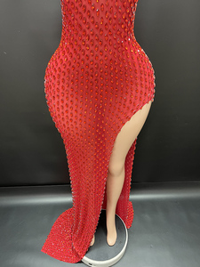 منتجات Novance Trending دروبشيبينغ بألوان أنيقة فساتين حفلات حمراء للنساء فستان سهرة - Product Image 3
