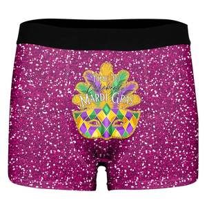 Newest Shiny Green Purple Underwear Mardi Gras Print Mens Briefs <strong>Shorts</strong> - Product Image 2