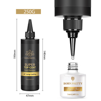 BORN PRETTY Base Coat Transparent Grande Capacité, Top Coat Velours Mat Chromé, Top Coat Gel Brillant Sans Résidu, Vernis à Ongles Haute Brillance