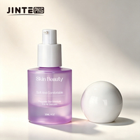 Flacon de lotion cosmétique pour soins de la peau en verre violet de haute qualité de 15 ml et 30 ml avec bouchon rond