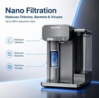 Bureau Pureza 44 ℉   Refroidisseur d'eau froide avec système de filtration d'eau naturelle et réfrigérée, filtre à charbon actif et boîtier en plastique