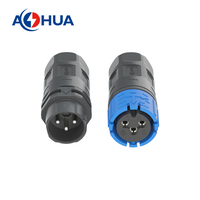AOHUA 15A 300V DC connecteur d'entrée d'alimentation prise Q20 assemblage mâle femelle connecteur de câble laiton plaqué nickel 2PIN connecteur Led
