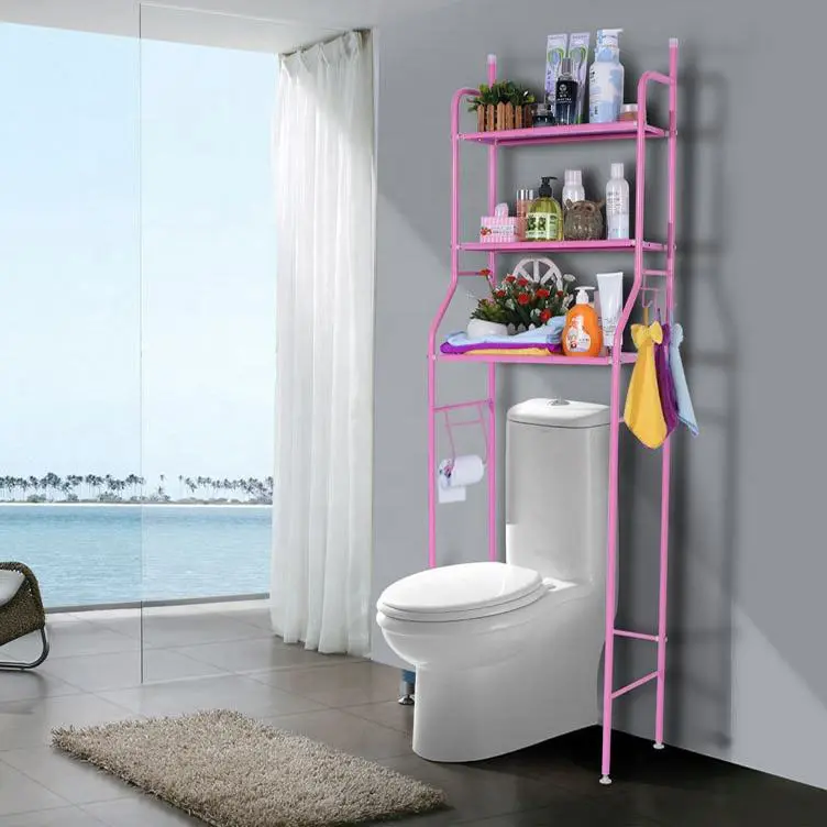 ホット販売バスルームトイレラック棚トイレ調節可能なスペースセーバー調節可能な紙収納ラック