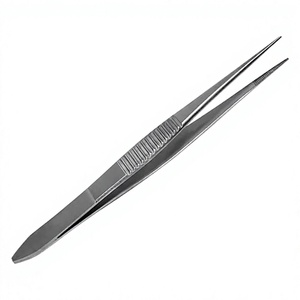 Pinces de précision à pointe fine en acier inoxydable, pointes droites et courbées, qualité professionnelle, 3,5'', manuelles, certifiées MOL, chirurgicales - Product Image 1