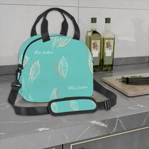 Sac à lunch écologique avec image personnalisée Sac isotherme durable à fermeture éclair pour les aliments Bandoulière en tissu Oxford nylon écologique pour l'extérieur - Product Image 3