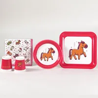 Assiettes à dîner jetables série Zodiac 7 pouces 7 pouces 7oz gobelets en papier Dragon serpent cheval mouton ensemble pour couvercle en plastique d'anniversaire pour enfants