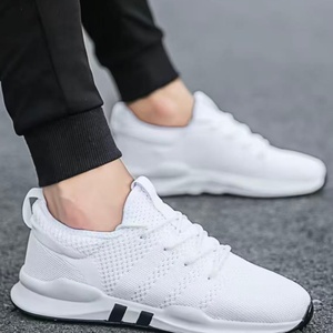 ฤดูใบไม้ร่วงผู้ชายรองเท้ากีฬาลำลองพื้นรองเท้าหนาซุปเปอร์ไฟน์ไฟเบอร์ตาข่ายซับสีทึบระบายอากาศได้ดีรองเท้ากีฬาแบบผูกเชือก - Product Image 2