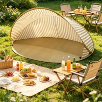 Tente pliante de plage en polyester pour 1-2 personnes, style influenceur, installation rapide, toutes saisons, couleur lune, vente en gros transfrontalière, pour l'extérieur