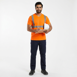 Wholesale OEM Logo Workwear Quick Dry <b>Hi</b> <b>Vis</b> Safety <b>T</b>-<b>Shirt</b> Reflective Work Construction Reflective <b>Shirts</b> - Product Image 1