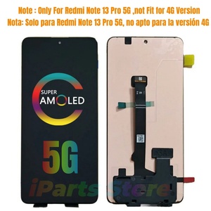 IPARTS Display di Ricambio Nuovo per <span class=keywords><strong>Xiaomi</strong></span> <span class=keywords><strong>Redmi</strong></span> <span class=keywords><strong>Note</strong></span> 13 <span class=keywords><strong>Pro</strong></span> 5G 312DRA50C 2312DRA50G AMOLED Touch Screen con Cornice Assemblata OEM - Product Image 2