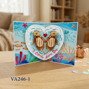 การ์ดอวยพร Otterly Love แบบใหม่ ดีไซน์ลายดอกไม้ 3 มิติ รูปทรงกลม ทำมือ สไตล์สัตว์ งานกระดาษประดิษฐ์ ผลิตในเวียดนาม สินค้าขายดีอันดับต้นๆ - Product Image 5