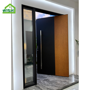 Villa moderne <span class=keywords><strong>Porte</strong></span> pivotante en acier bronze antivol pour l'entrée principale avant avec entrée extérieure unique - Product Image 2