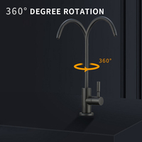 Robinet de cuisine numérique, pour la purification de l'eau, filtre à boire, noir, accessoires de poignée de robinet, cuisine moderne SUS304